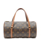 Handbag Papillon 26 Brown Monogram Canvas
