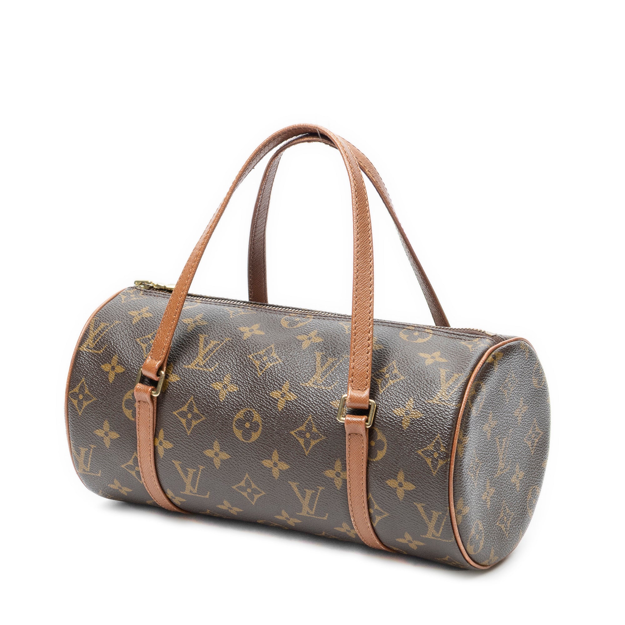 Handbag Papillon 26 Brown Monogram Canvas