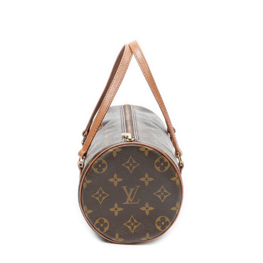Handbag Papillon 26 Brown Monogram Canvas