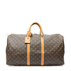 Travel Bag Keepall 55 Brown Monogram Canvas
