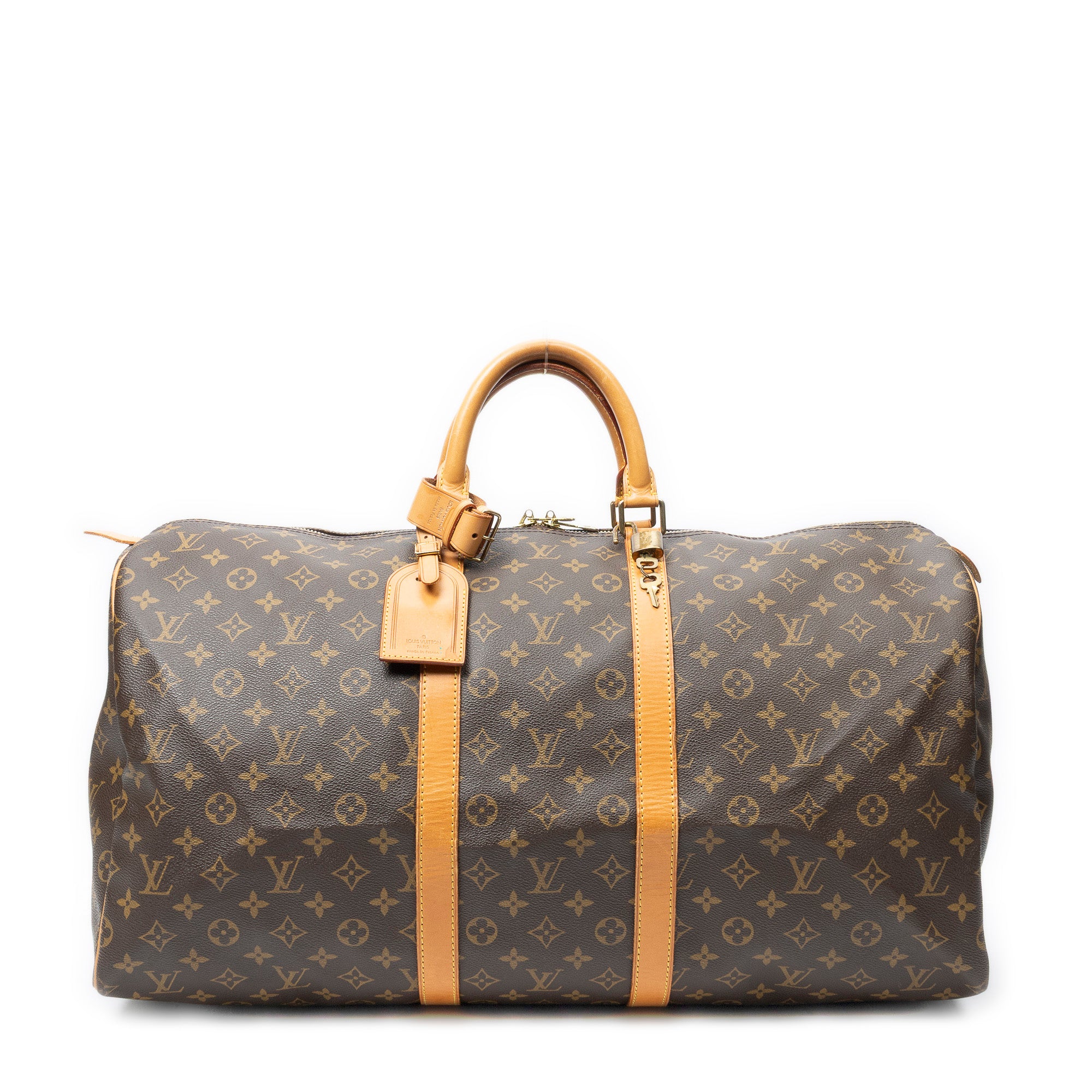 Travel Bag Keepall 55 Brown Monogram Canvas