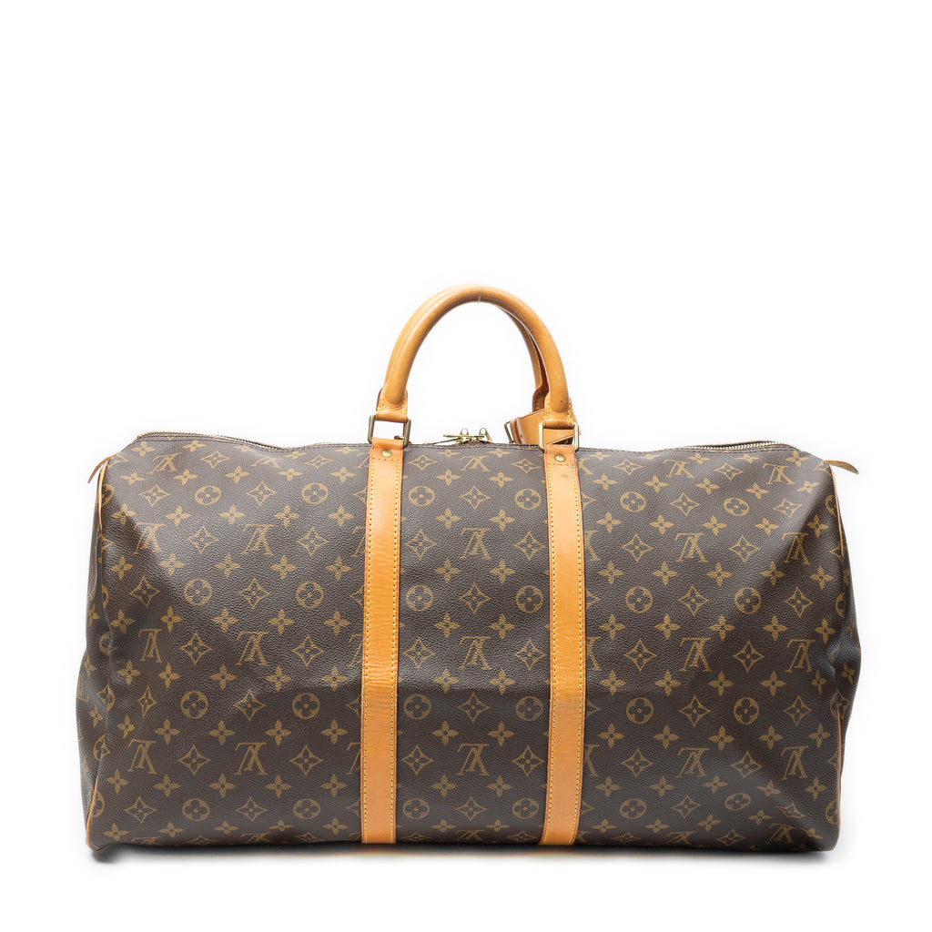 Travel Bag Keepall 55 Brown Monogram Canvas