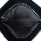 Shoulder Bag Flat Messenger Black Intrecciato Leather