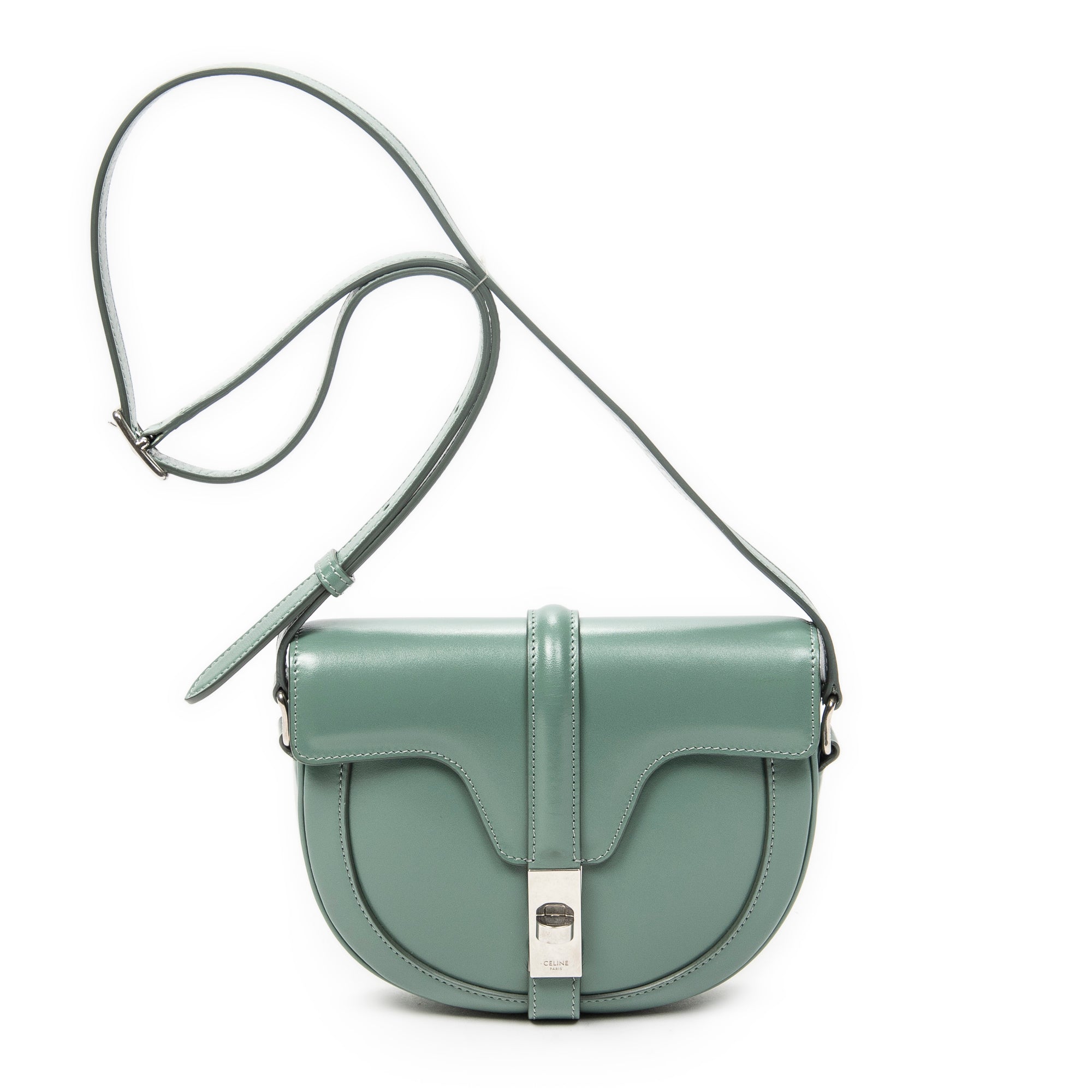 Shoulder Bag Small  Besace 16 Crossbody Light Green Smooth Calfskin Leather