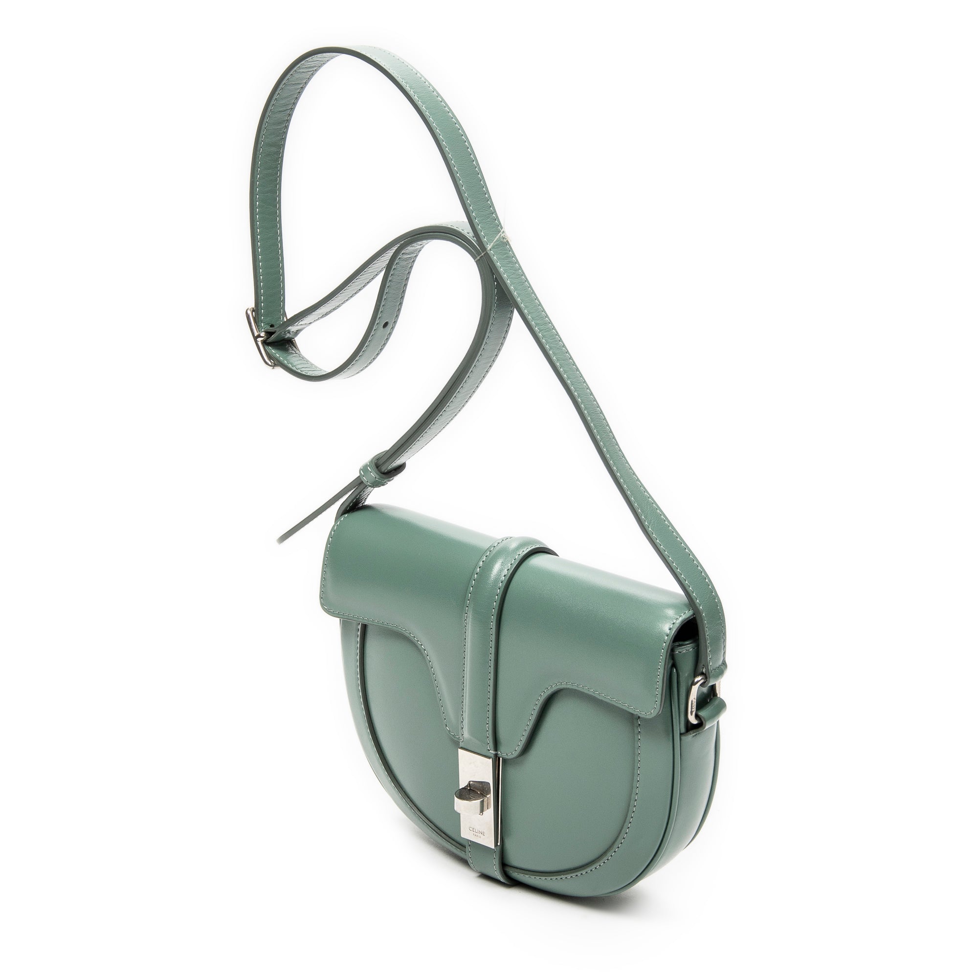 Shoulder Bag Small  Besace 16 Crossbody Light Green Smooth Calfskin Leather