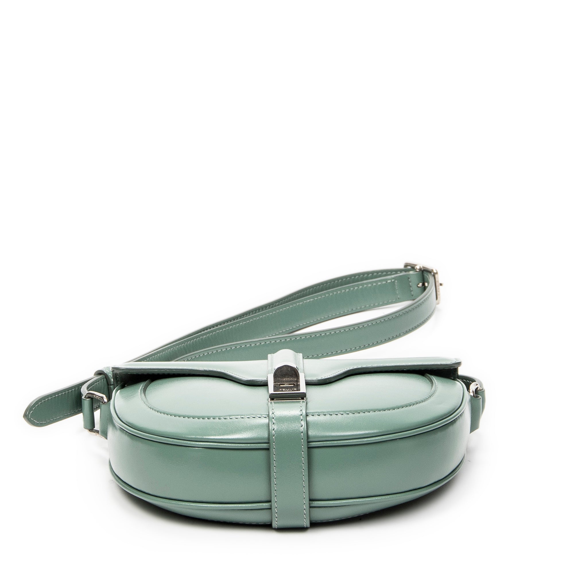 Shoulder Bag Small  Besace 16 Crossbody Light Green Smooth Calfskin Leather