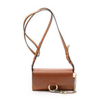 Shoulder Bag Mini Faye Brown Grained Calfskin Leather
