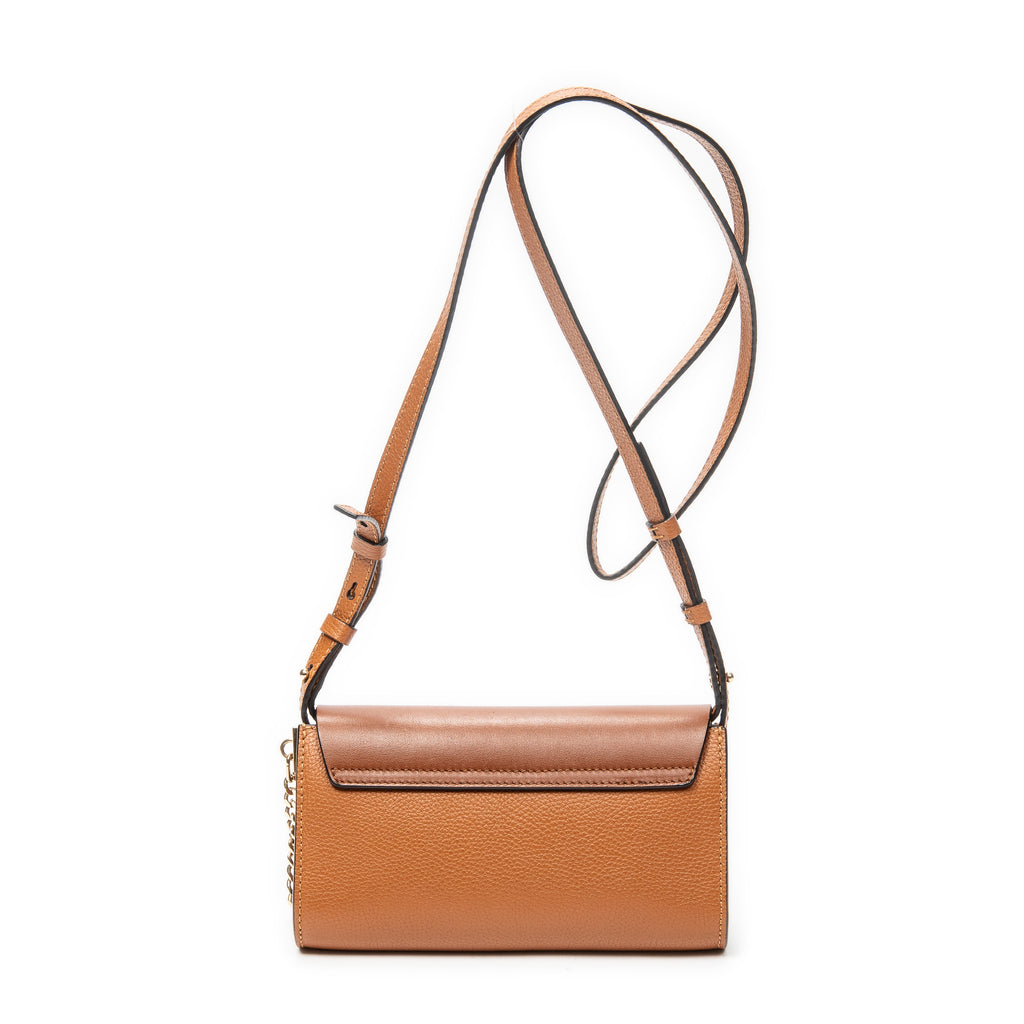 Shoulder Bag Mini Faye Brown Grained Calfskin Leather