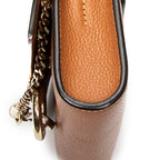 Shoulder Bag Mini Faye Brown Grained Calfskin Leather