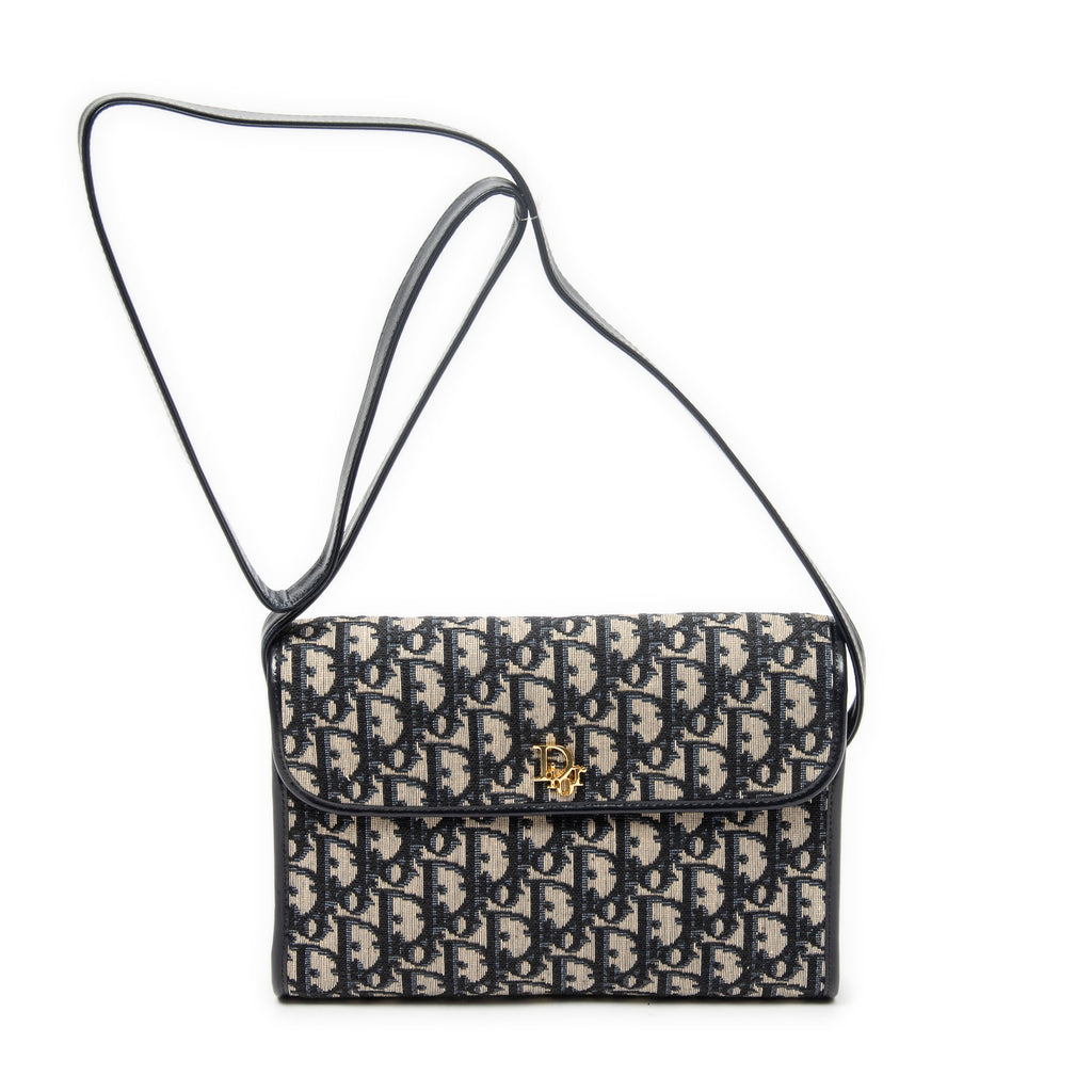 Shoulder Bag Vintage Flap Shoulder Bag Navy Diorissimo Canvas