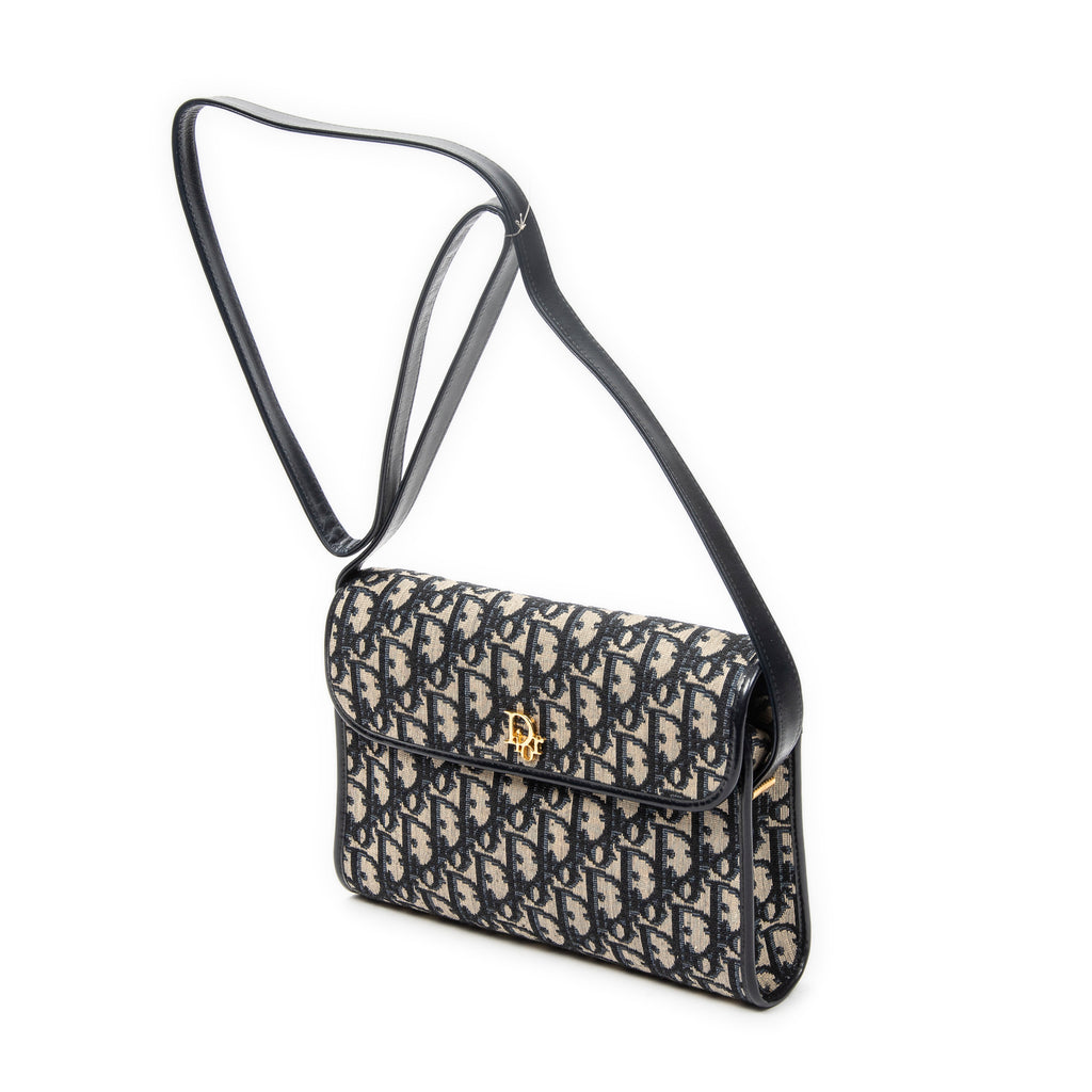 Shoulder Bag Vintage Flap Shoulder Bag Navy Diorissimo Canvas
