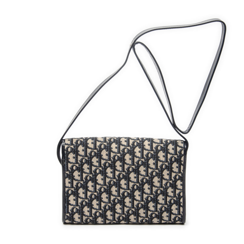 Shoulder Bag Vintage Flap Shoulder Bag Navy Diorissimo Canvas