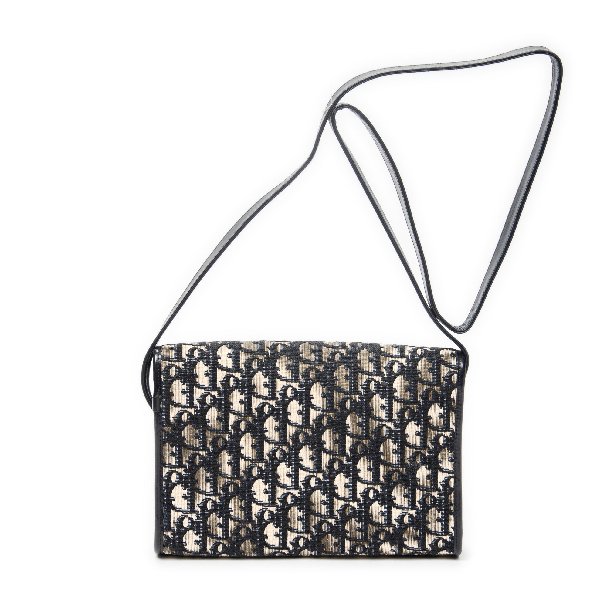 Shoulder Bag Vintage Flap Shoulder Bag Navy Diorissimo Canvas