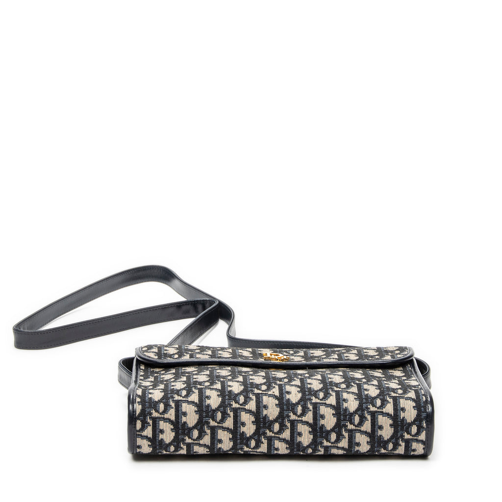 Shoulder Bag Vintage Flap Shoulder Bag Navy Diorissimo Canvas