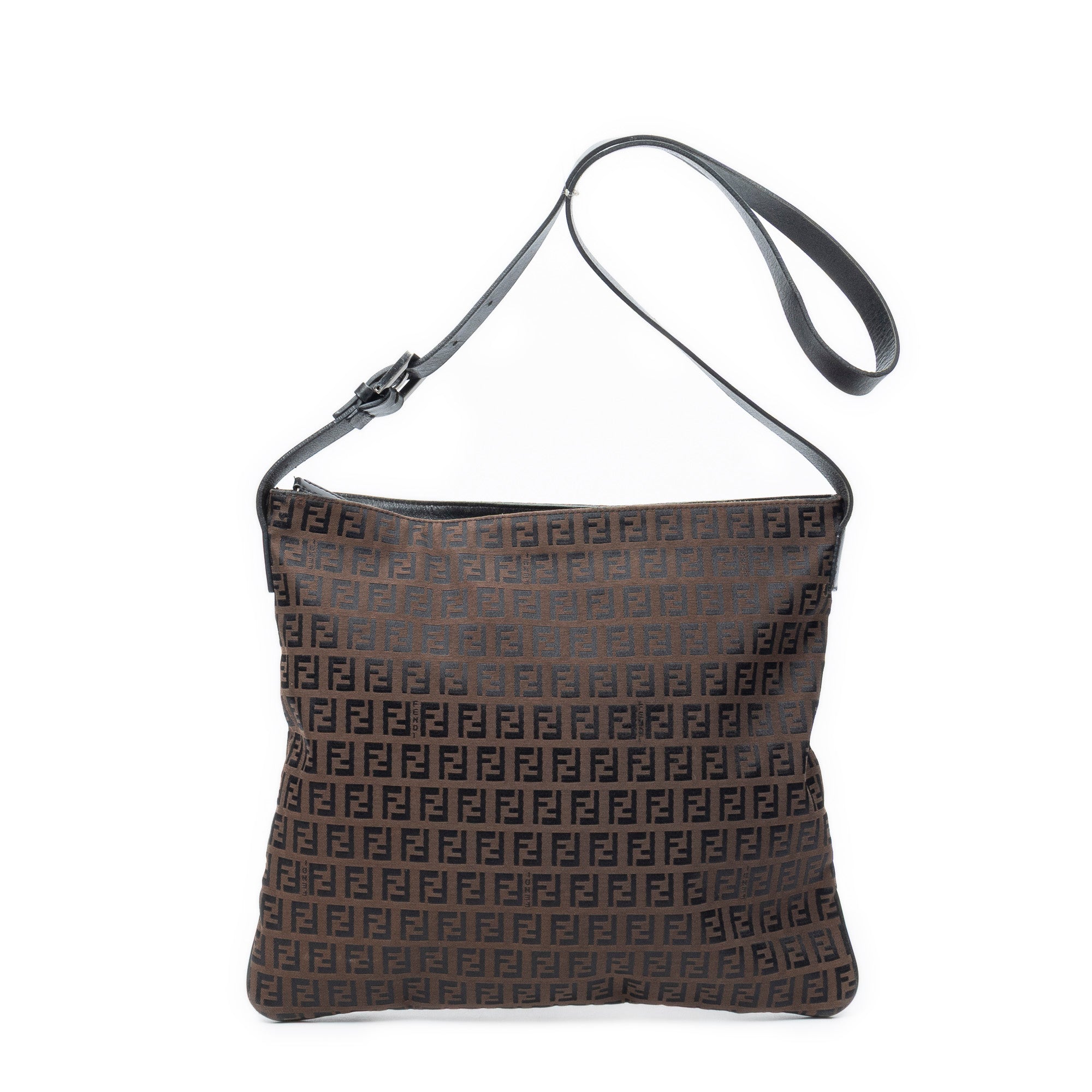 Shoulder Bag Flat Messenger Dark Brown Zucchino Canvas