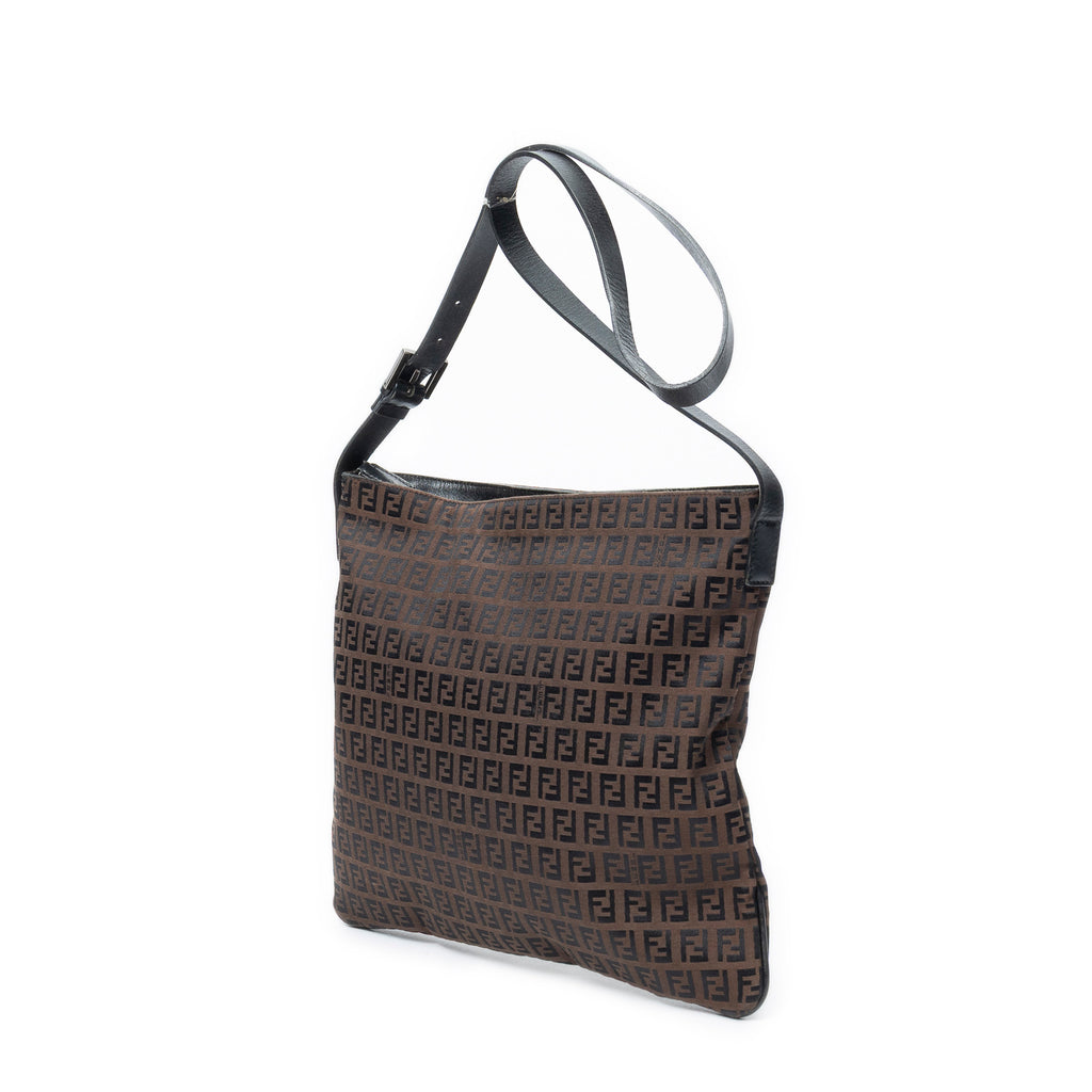 Shoulder Bag Flat Messenger Dark Brown Zucchino Canvas
