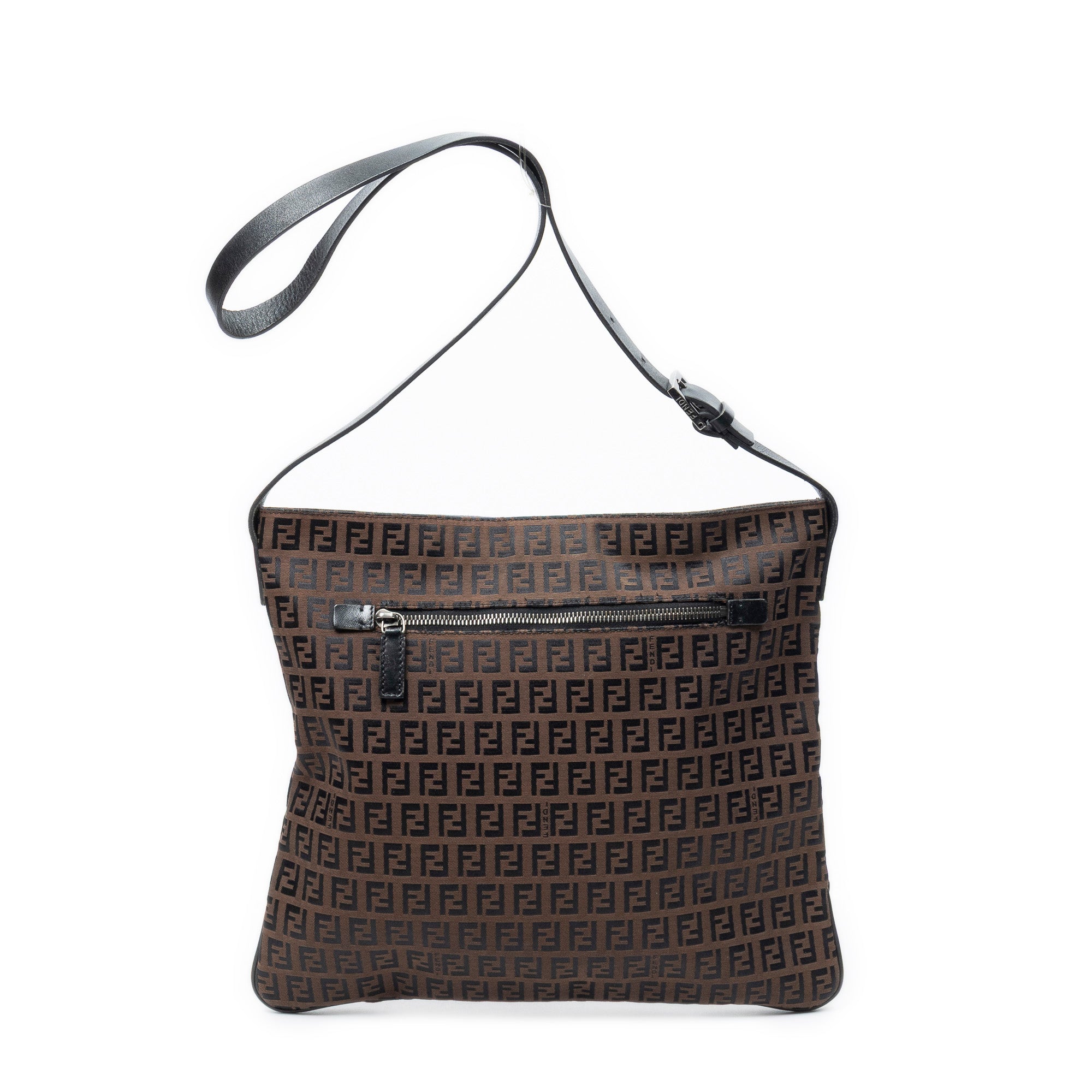 Shoulder Bag Flat Messenger Dark Brown Zucchino Canvas