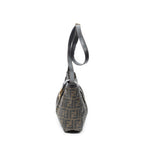 Shoulder Bag Buckle Crossbody Brown Zucca Coated Canvas