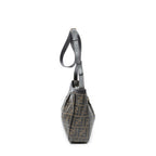 Shoulder Bag Buckle Crossbody Brown Zucca Coated Canvas