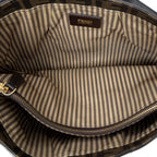 Shoulder Bag Buckle Crossbody Brown Zucca Coated Canvas