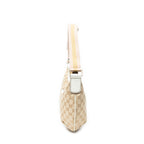 Shoulder Bag Web Halfmoon Messenger Beige Monogrammed Canvas