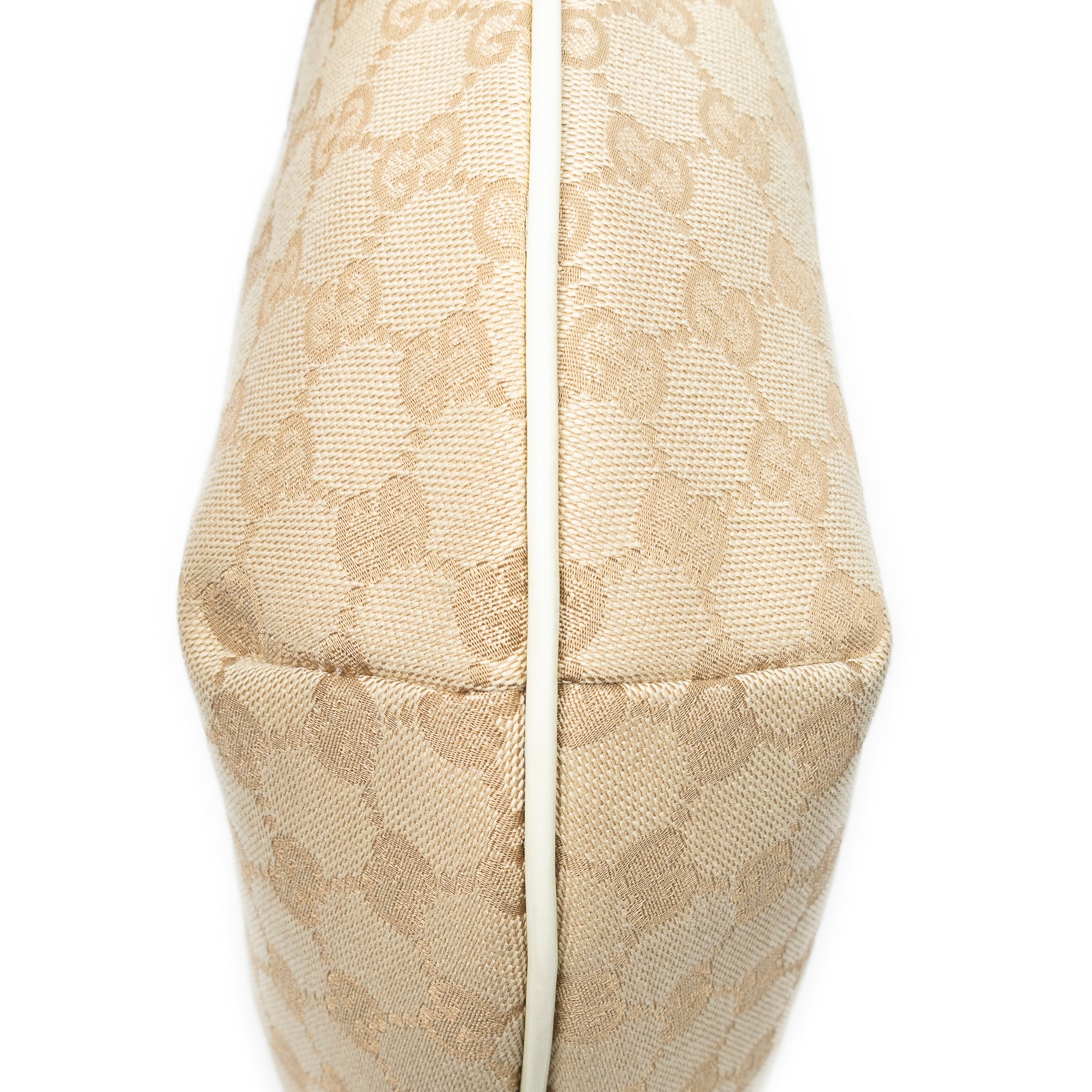 Shoulder Bag Web Halfmoon Messenger Beige Monogrammed Canvas