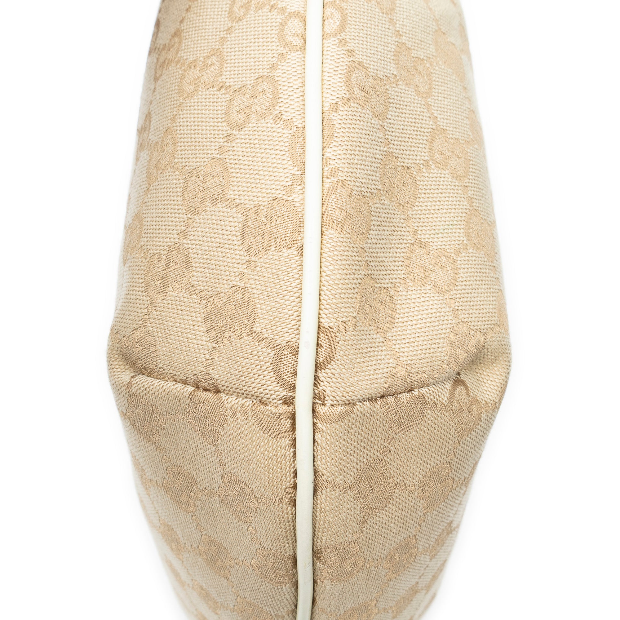 Shoulder Bag Web Halfmoon Messenger Beige Monogrammed Canvas