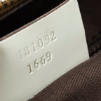 Shoulder Bag Web Halfmoon Messenger Beige Monogrammed Canvas