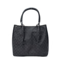 Shoulder Bag Shopping Tote Black Monogrammed Canvas