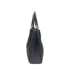 Shoulder Bag Shopping Tote Black Monogrammed Canvas