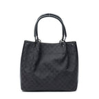 Shoulder Bag Shopping Tote Black Monogrammed Canvas