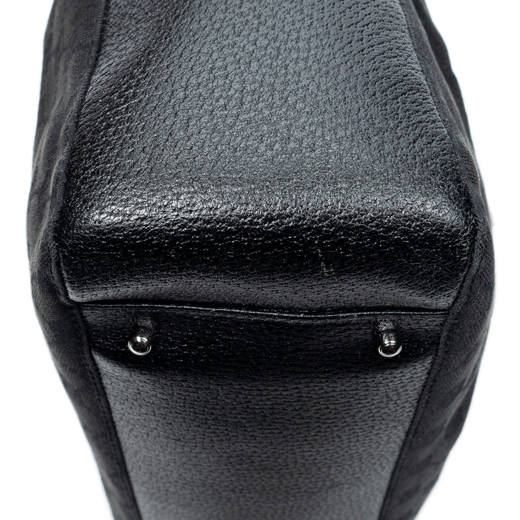 Shoulder Bag Shopping Tote Black Monogrammed Canvas