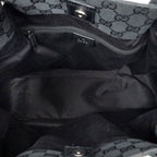 Shoulder Bag Shopping Tote Black Monogrammed Canvas