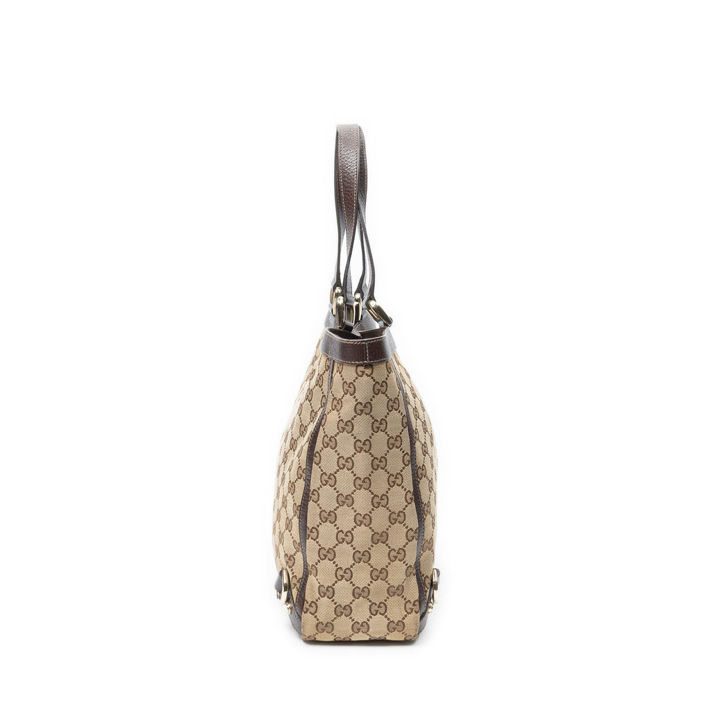 Handbag Large Abbey D-Ring Tote Beige Monogrammed Canvas