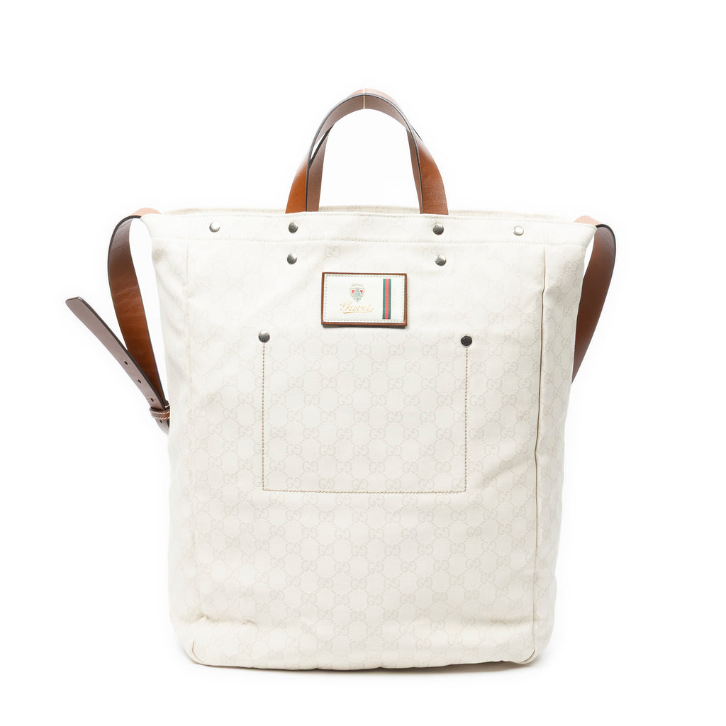 Shoulder Bag GG Soft Document Tote Ivory Monogrammed Canvas