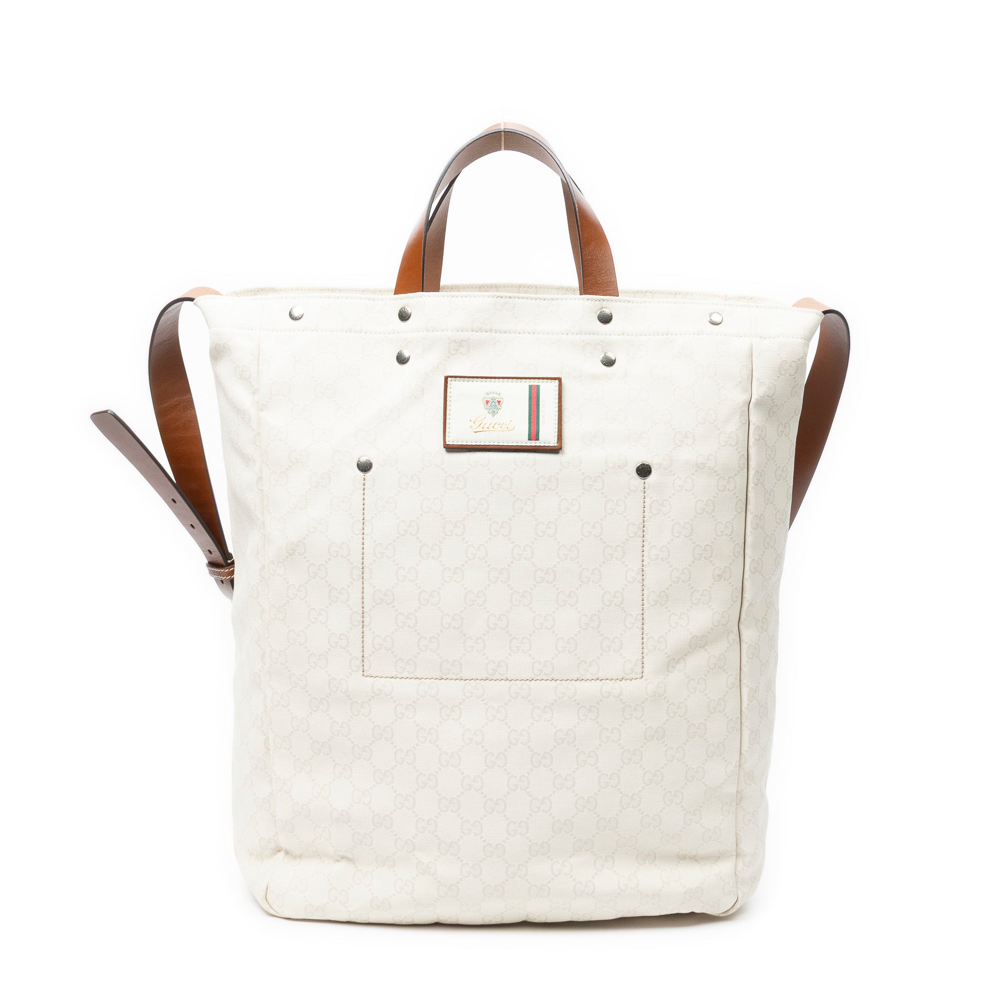 Shoulder Bag GG Soft Document Tote Ivory Monogrammed Canvas
