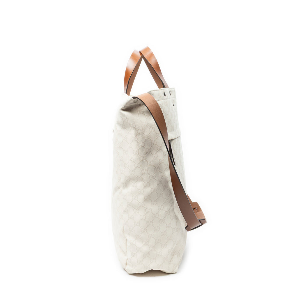 Shoulder Bag GG Soft Document Tote Ivory Monogrammed Canvas