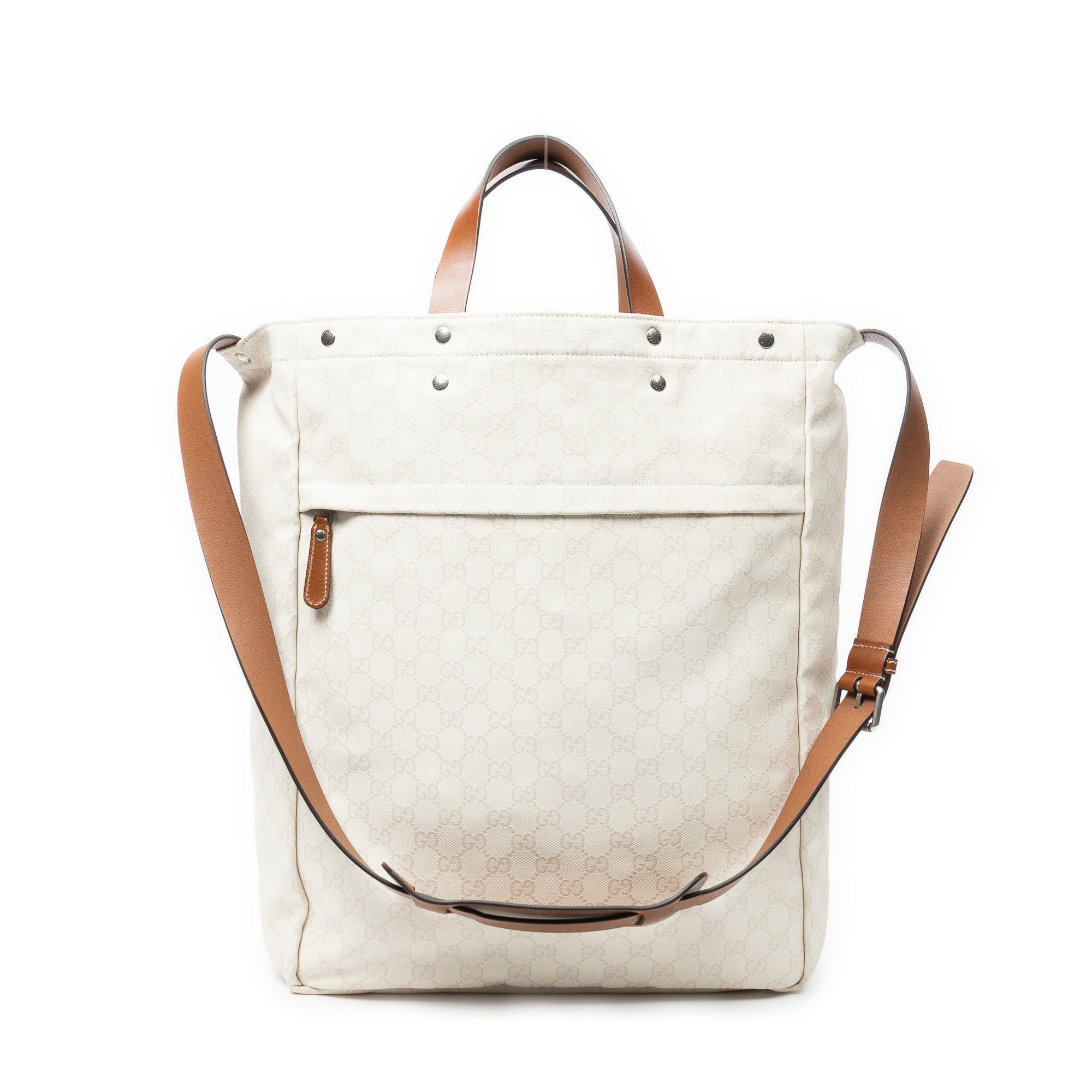 Shoulder Bag GG Soft Document Tote Ivory Monogrammed Canvas