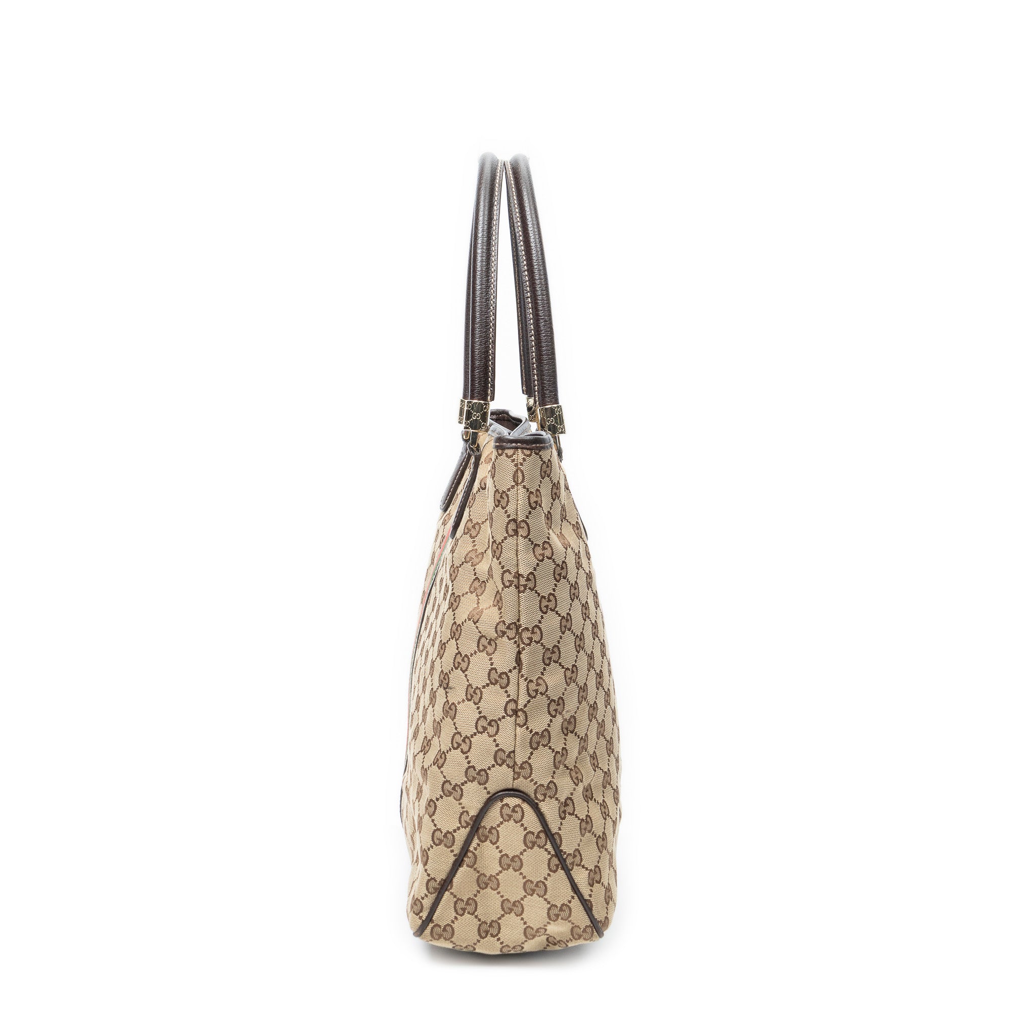 Shoulder Bag Web Shopping Tote Beige Monogrammed Canvas