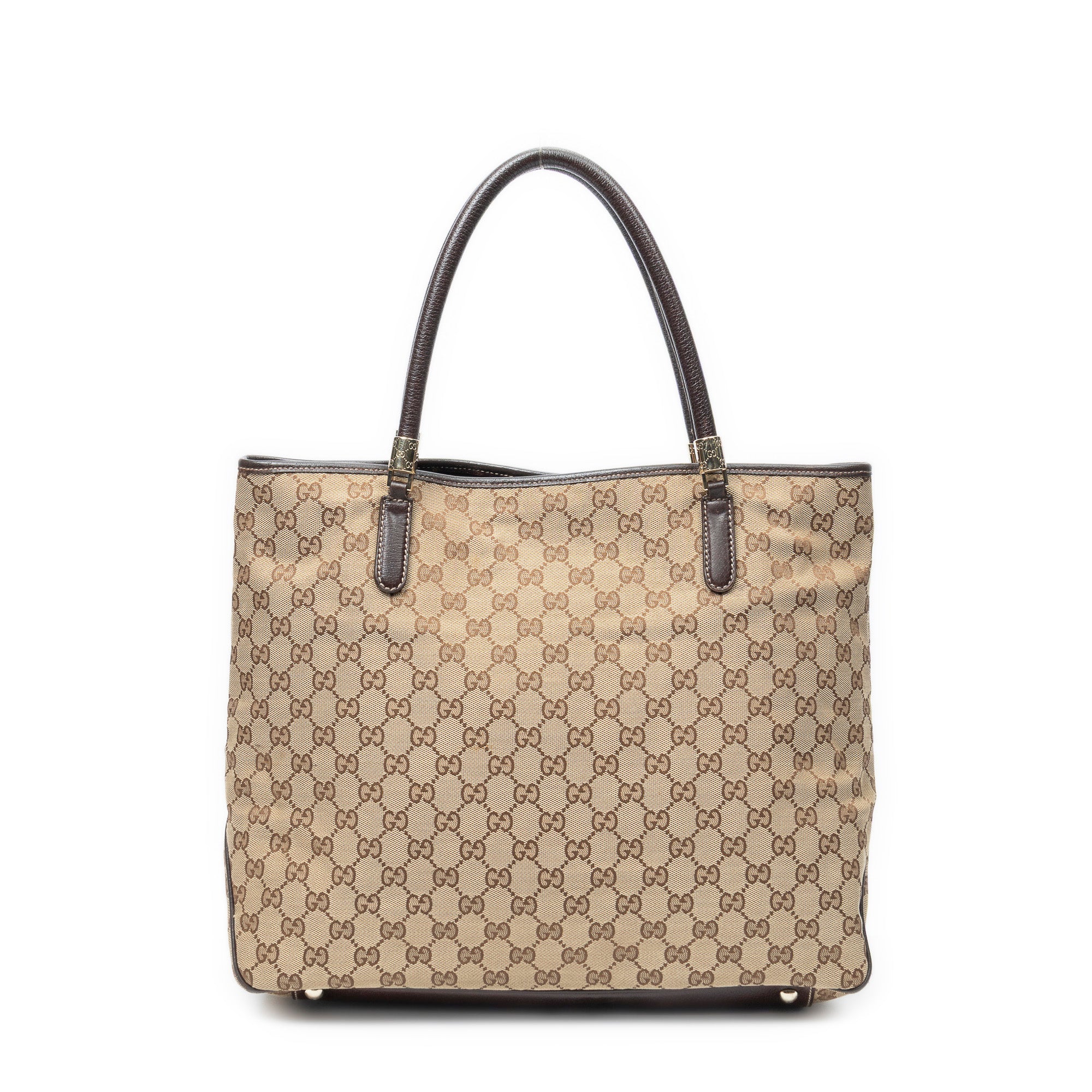 Shoulder Bag Web Shopping Tote Beige Monogrammed Canvas
