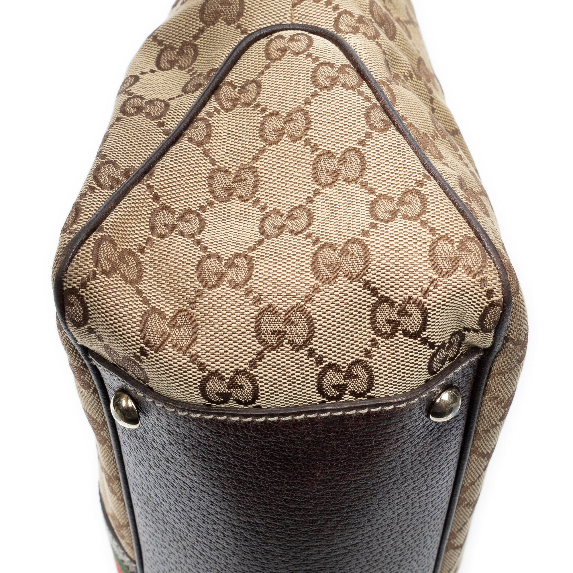 Shoulder Bag Web Shopping Tote Beige Monogrammed Canvas