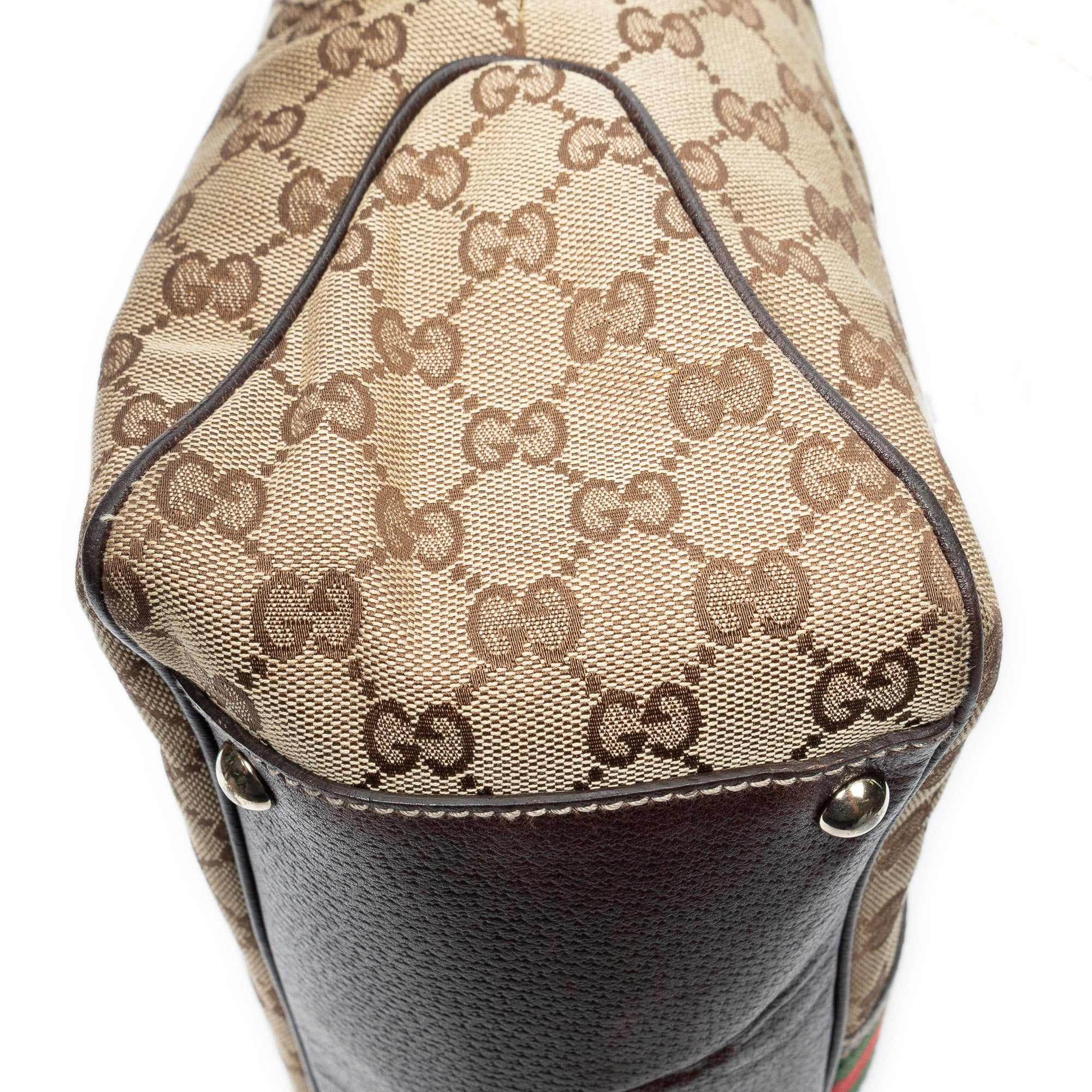 Shoulder Bag Web Shopping Tote Beige Monogrammed Canvas