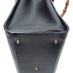 Handbag Vintage Medium Bamboo Diana Tote Black Grained Calfskin Leather