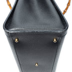 Handbag Vintage Medium Bamboo Diana Tote Black Grained Calfskin Leather