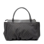 Shoulder Bag Large D-Ring Abbey Zip Tote Dark Brown Monogrammed Denim Canvas