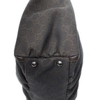Shoulder Bag Large D-Ring Abbey Zip Tote Dark Brown Monogrammed Denim Canvas