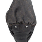 Shoulder Bag Large D-Ring Abbey Zip Tote Dark Brown Monogrammed Denim Canvas
