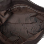 Shoulder Bag Large D-Ring Abbey Zip Tote Dark Brown Monogrammed Denim Canvas