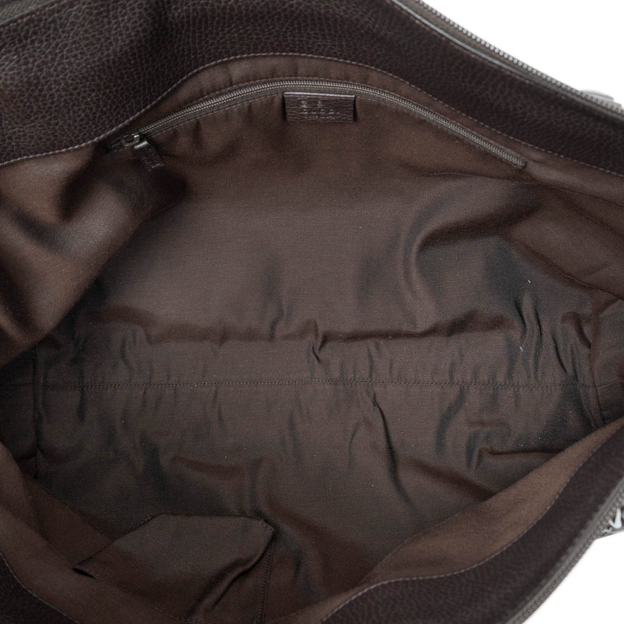 Shoulder Bag Large D-Ring Abbey Zip Tote Dark Brown Monogrammed Denim Canvas