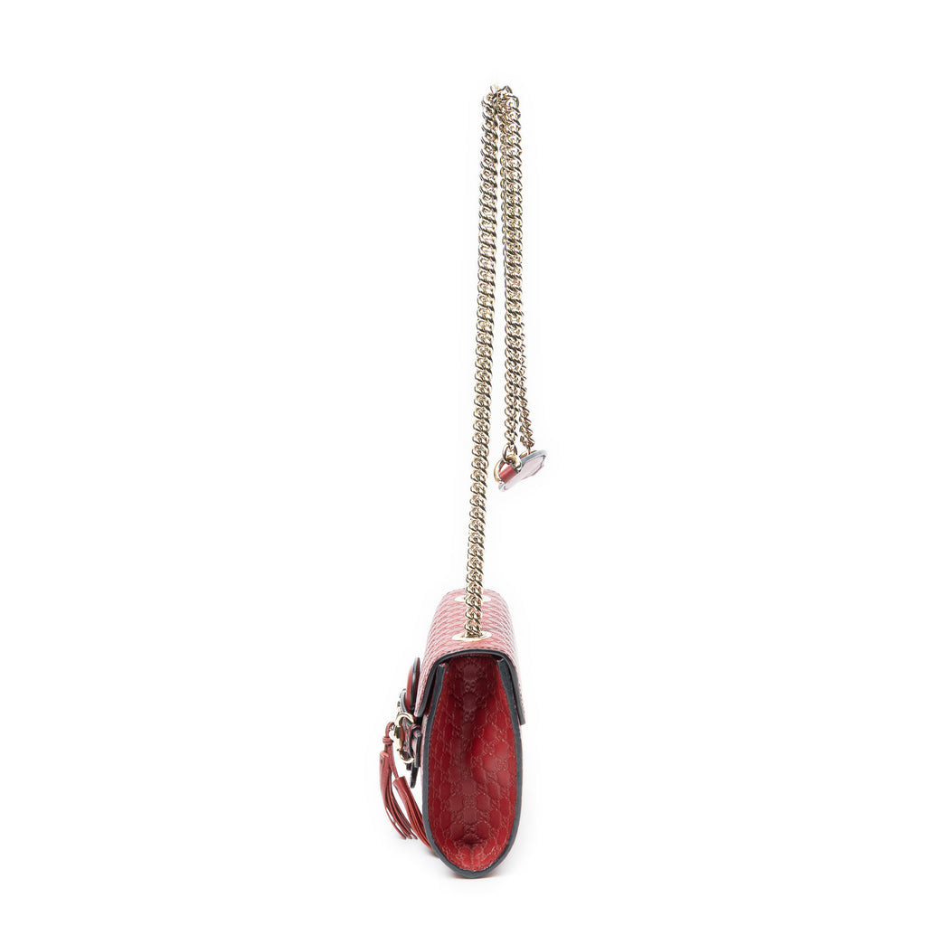 Shoulder Bag Small Emily Chain Bag Red Microguccissima Leather